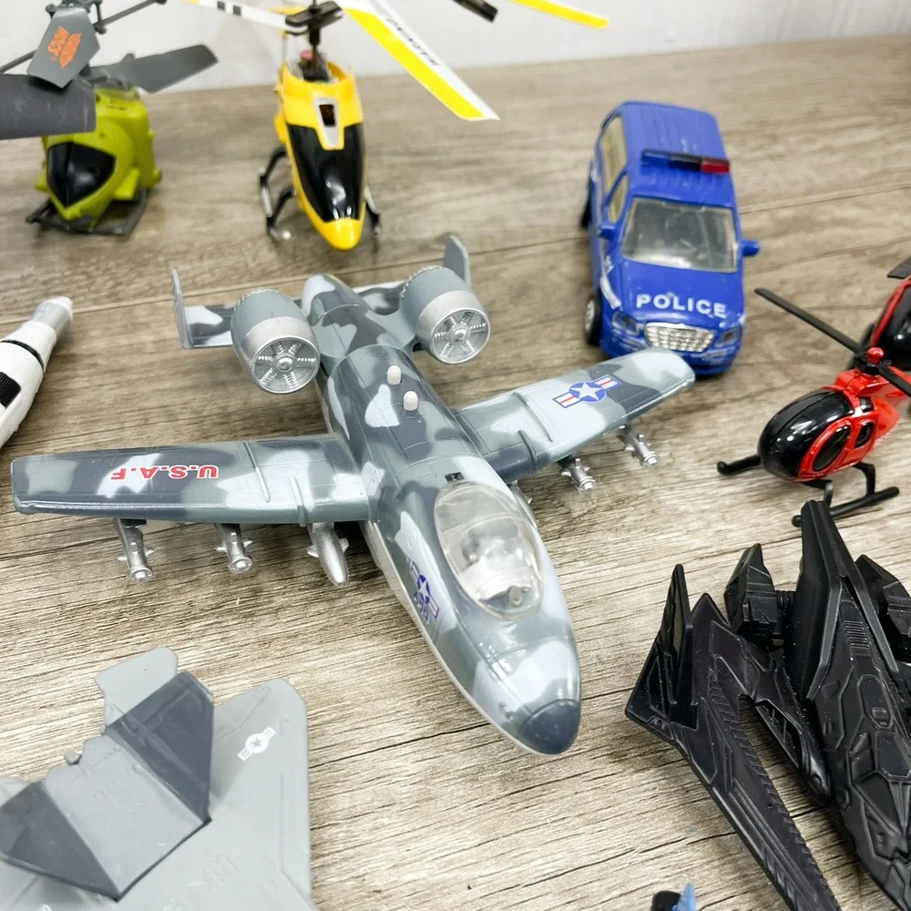 Toy Aircraft Lot Air Hogs NASA Space Shuttle USAF Jets Helicopters Police Van